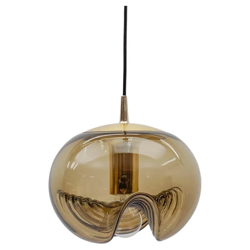 Smoked Glass Lamp Wave by Koch Lowy for Peill Putzler 1960s — Furniture — resale