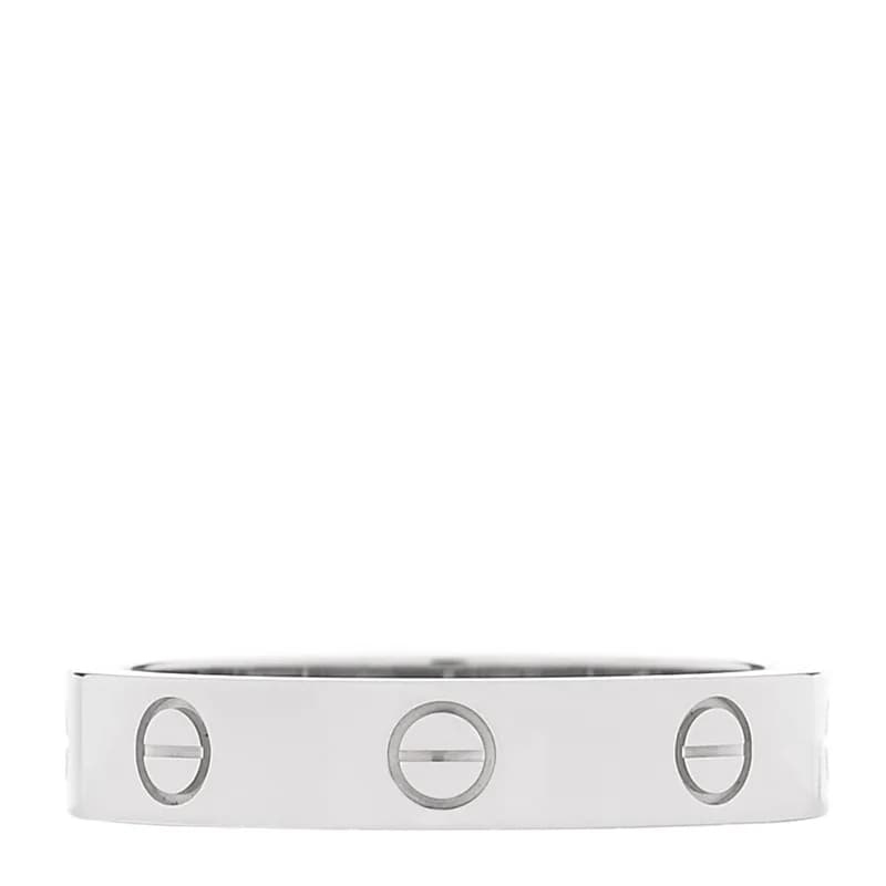 Cartier — 18K White Gold Diamond 4mm LOVE Wedding Band Ring 56 7.5 — Jewelry — resale