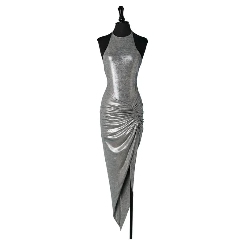 Alexandre Vauthier — Wrapped and Draped Backless Evening Jersey Dress — Designer Shoe — resale