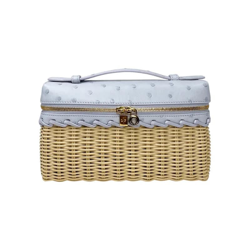 Loro Piana — Loro Piana Malt Moonstone Blue Sun Wicker L-19 East-West — Handbag — resale