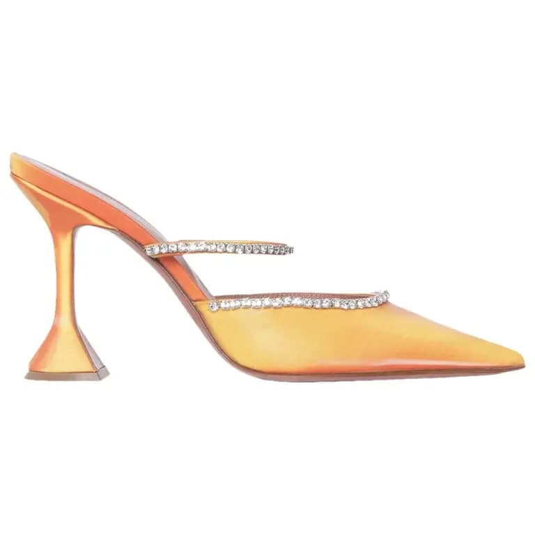 Amina Muaddi — Gilda cloth mules — Designer Shoe — resale