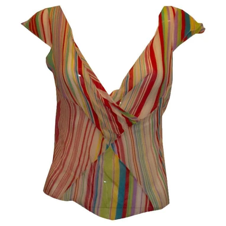 Etro — Etro Stripe Silk Top — Designer Shoe — resale