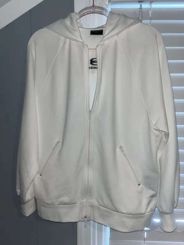 Balenciaga — White UNITY Balenciaga Zip Up Hoodie — streetwear — resale