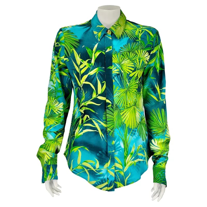Versace — Versace S/S 2020 Silk Shirt Jungle — Designer Shoe — resale