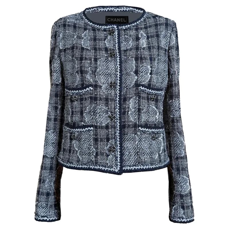 Chanel — Chanel Paris New York Collectors Tweed Jacket with Camellias — Designer Shoe — resale
