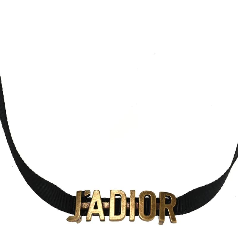 Christian Dior — Grosgrain Ribbon J'Adior Logo Choker Necklace Black — Jewelry — resale