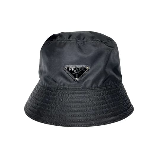 Prada — Prada Black Logo Bucket Hat — Accessory — resale