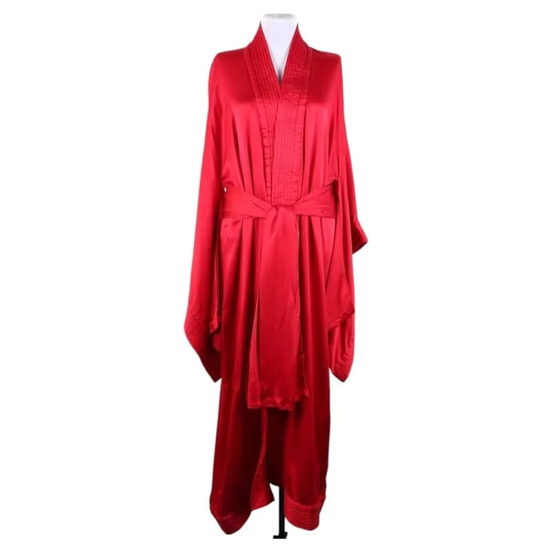Christian Dior — 2000s Christian Dior Galliano Red Silk Robe Kimono — Designer Shoe — resale