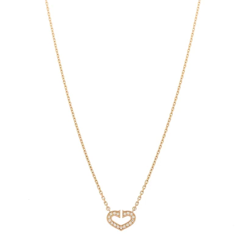 Cartier — 18K Yellow Gold Diamond Hearts And Symbols Pendant Necklace — Jewelry — resale