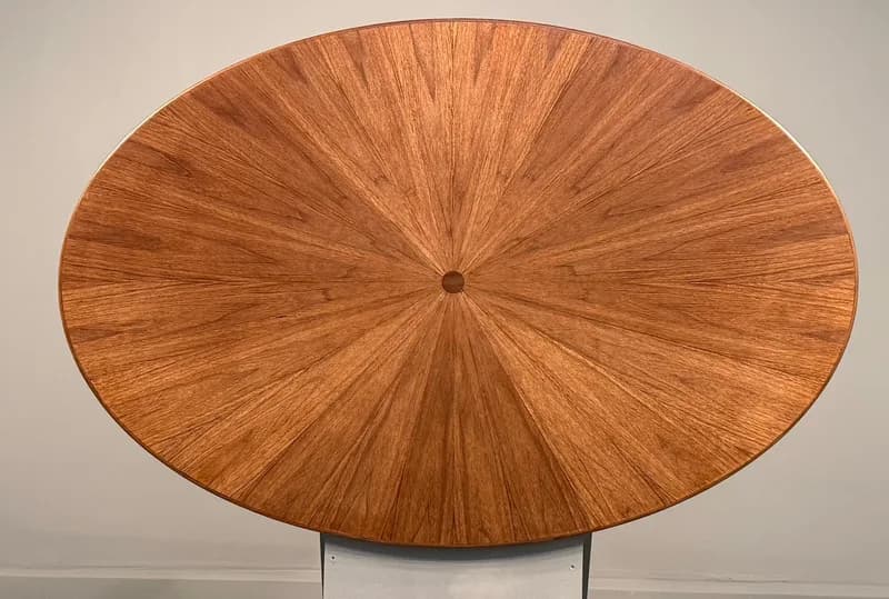 Aaron Saxton — Unique 54 Inch Oval Walnut Coffee Table by Aaron Saxton — Furniture — resale