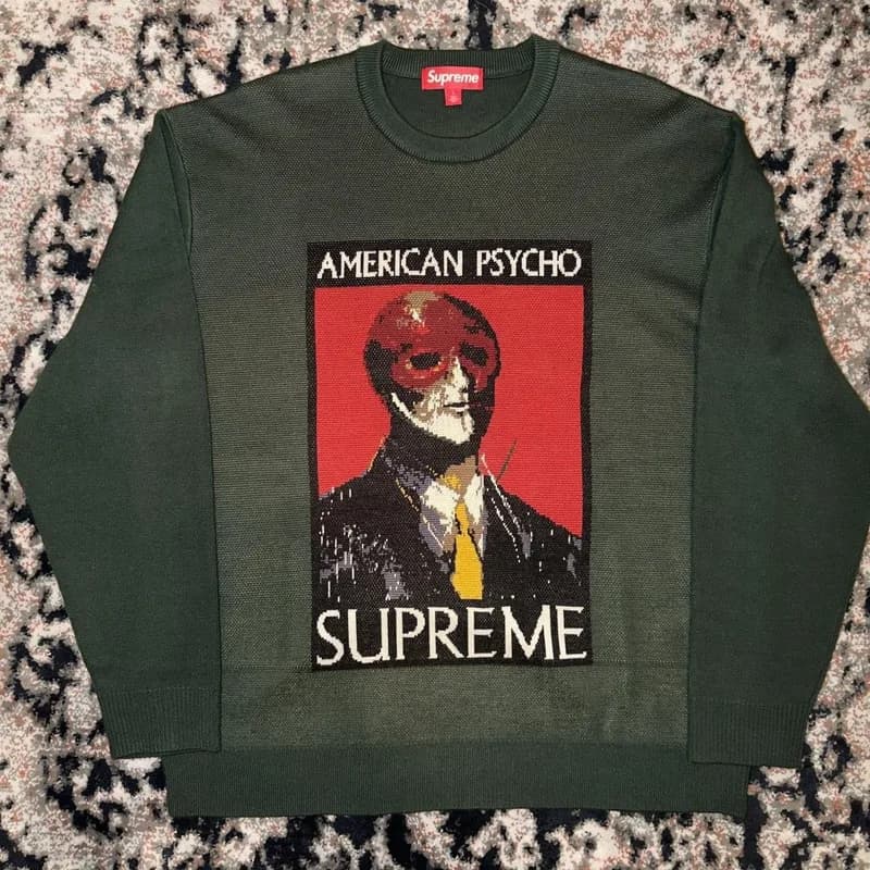 Supreme — Supreme x American Psycho Green Sweater — streetwear — resale