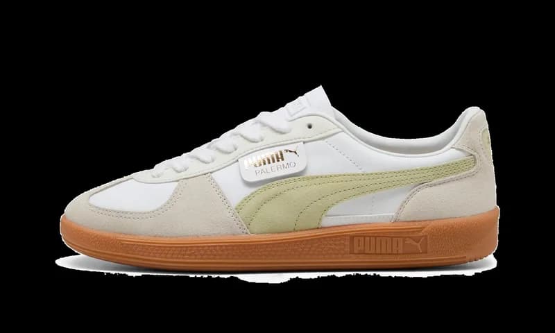 PUMA — PALERMO Leather "Vapor Gray Pistachio Green" 396464 18 — Sneaker — resale