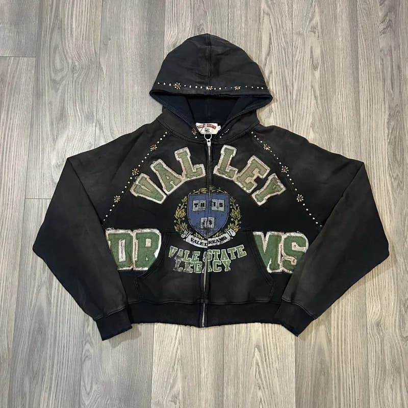 Vale Forever Gem Zip Up Hoodie (Black) — streetwear — resale