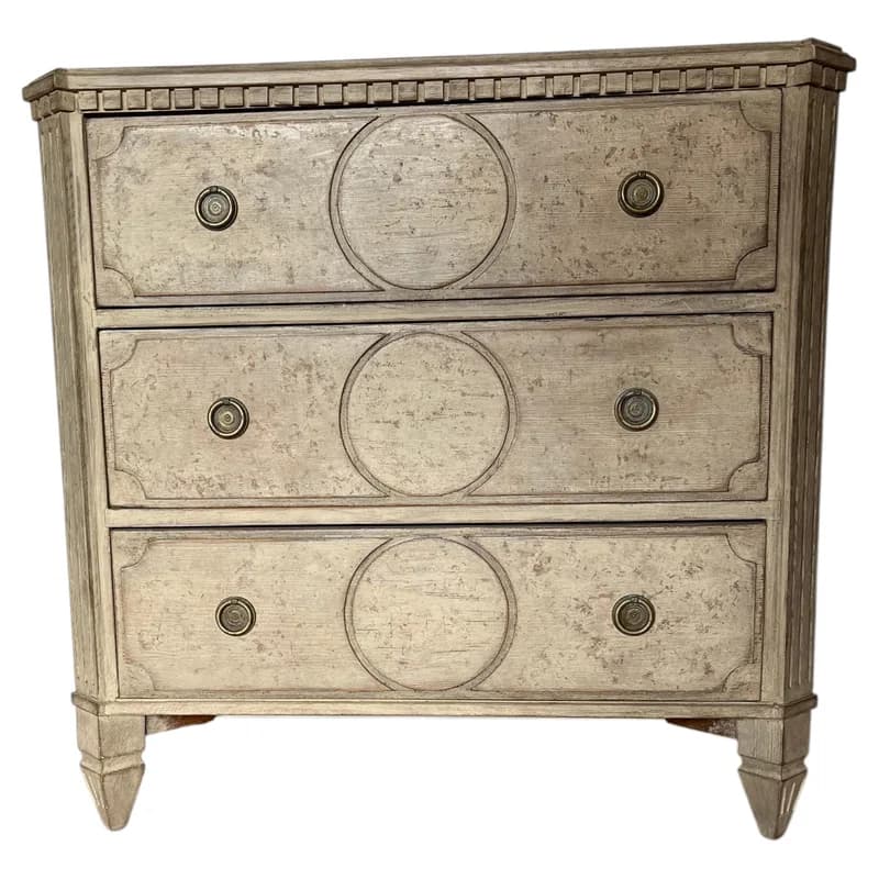 Small Swedish Chest of Drawers, 19th Century Gustavian Style Painted — Furniture — resale