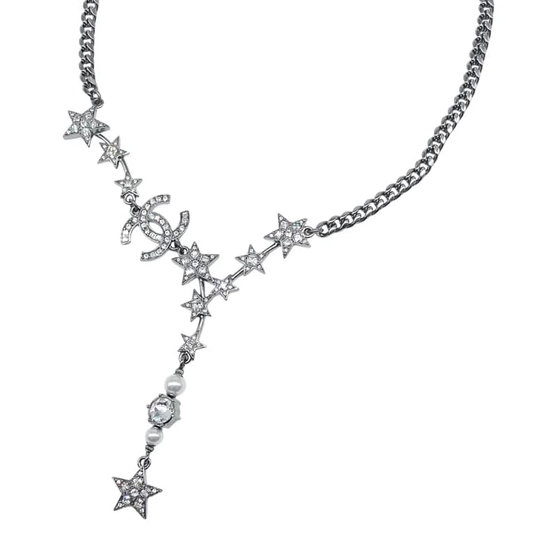 Chanel — Chanel Silver Star Crystal Necklace — Jewelry — resale