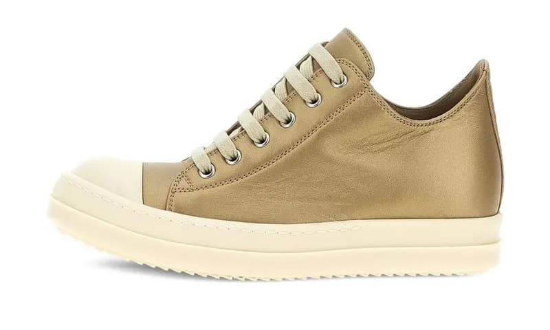 Rick Owens — Metallic Low Sneaks "Gold Milk" RO01E7891 LLPM 0211 — Sneaker — resale