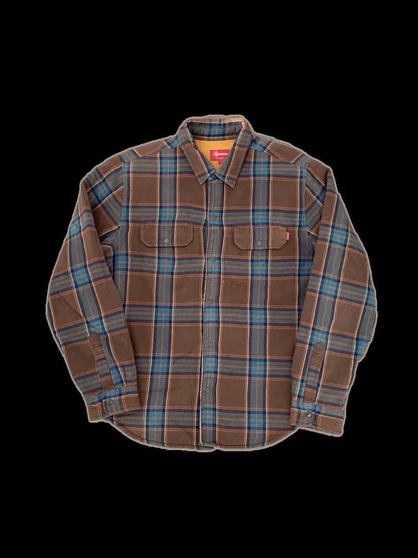Supreme — Supreme Pile Lined Plaid Flannel Shirt — streetwear — resale