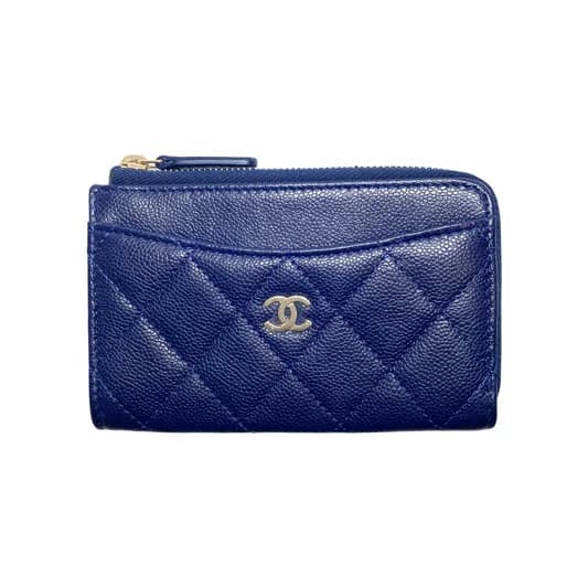 Chanel — Chanel Navy CC Zip Card Holder — Accessory — resale