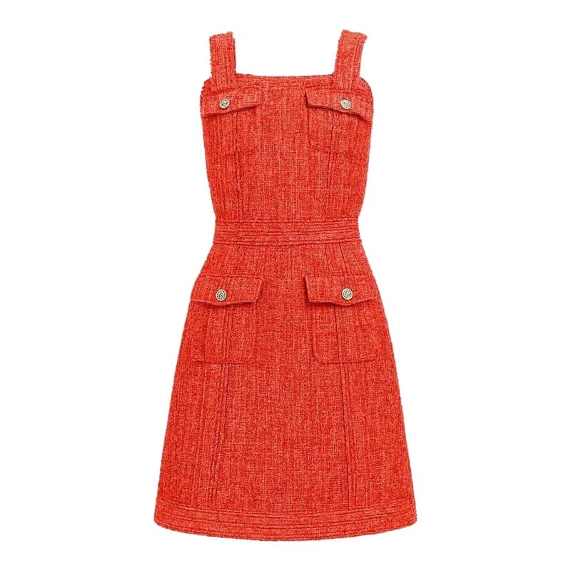 Chanel — Chanel Paris Cuba Crimson Lesage Tweed Dress 34 FR — Designer Shoe — resale