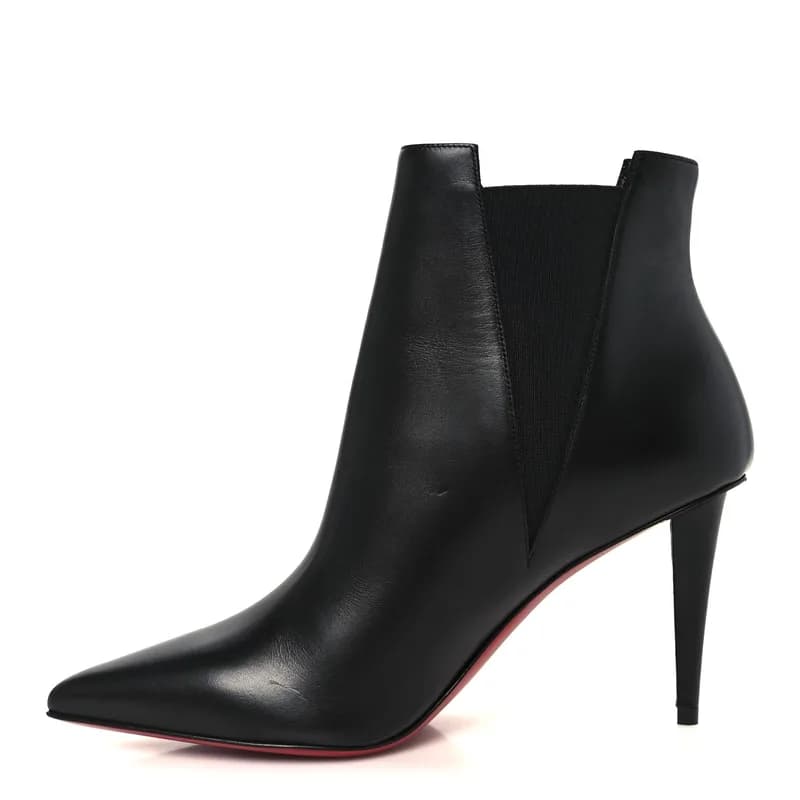 Christian Louboutin — Calfskin Astribooty 85 Ankle Boots 37.5 Black — Designer Shoe — resale