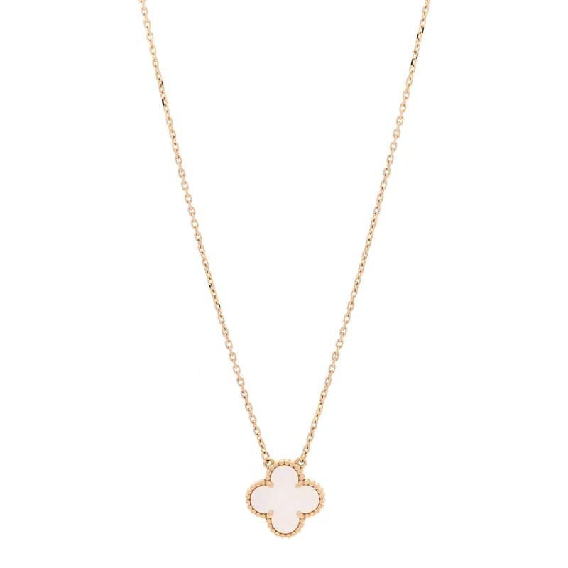 Van Cleef & Arpels — 18K Yellow Gold Mother of Pearl Vintage Alhambra Pendant Necklace — Jewelry — resale