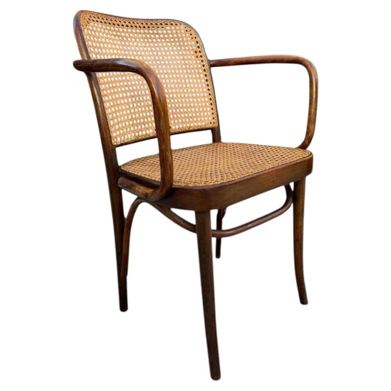 Antique Josef Hoffmann Prague 811 Bentwood Cane Armchair FMG Poland — Furniture — resale