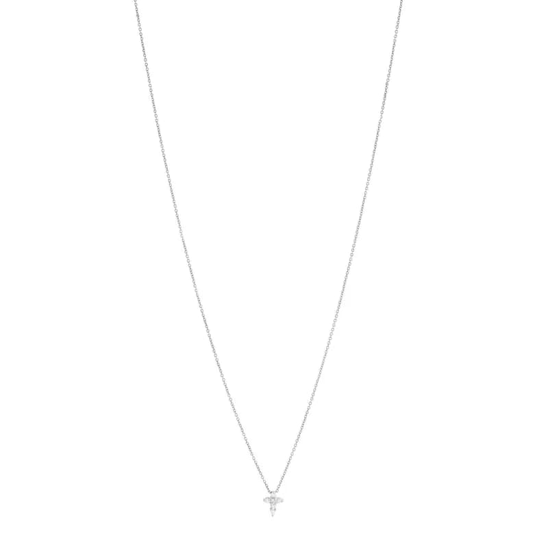 Roberto Coin — 18K White Gold Diamond Tiny Treasures Baby Cross Pendant Necklace — Jewelry — resale