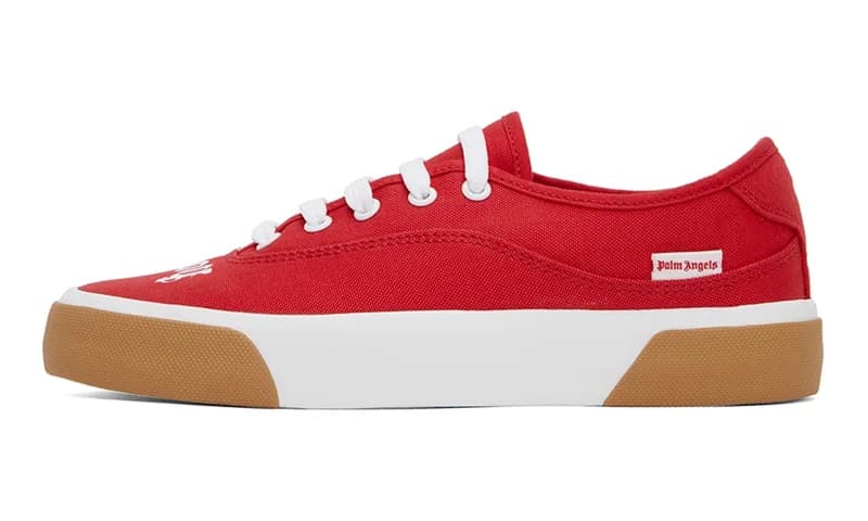 Palm Angels — Logo Lace-Up Skater Sneakers "Red/White" PWIC013C99MAT0011001 — Sneaker — resale