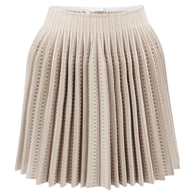 Alaia — Alaia Structured Geometric Print Pleated Knit Skirt — Designer Shoe — resale