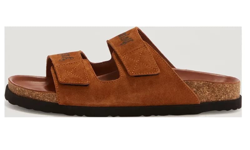 Palm Angels — Logo Printed Slide Sandals "Sand" PMIH004F22LEA0011700 — Sneaker — resale