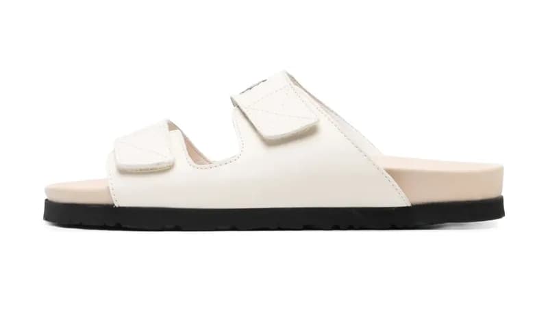 Palm Angels — Logo Printed Slide Sandals "Off-White" PMIH004S23LEA0010361 — Sneaker — resale