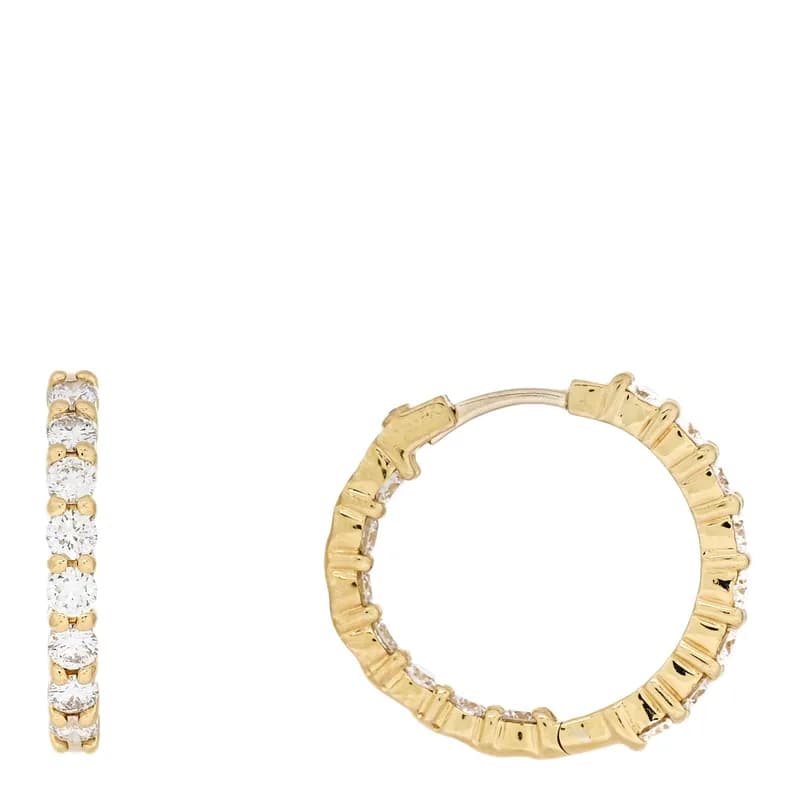 Roberto Coin — 18K Yellow Gold Diamond 2.12ctw Inside Out Hoop Earrings — Jewelry — resale