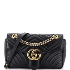 Gucci — Gucci GG Marmont Flap Bag Matelasse Leather Medium — Handbag — resale