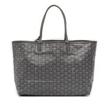 Goyard — Authenticated Goyard Goyardine Saint Louis PM Gray Coated Canvas Fabric — Handbag — resale