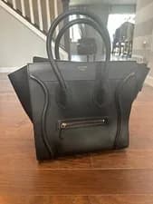Celine — CELINE Luggage Satchel/Top Handle Bag Micro Black Leather — Handbag — resale