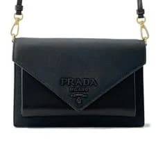 Prada — PRADA Saffiano Leather Shoulder Bag Black — Handbag — resale