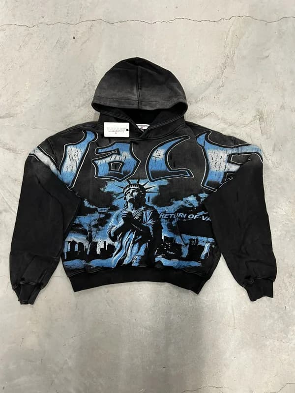Valley Dreams Black Blue NYC Return of Vale Pullover Hoodie — streetwear — resale