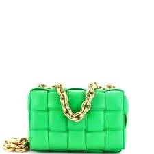 Bottega Veneta — Bottega Veneta Cassette Chain Crossbody Bag Padded Maxi Intrecciato Leather — Handbag — resale