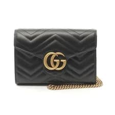 Gucci — Gucci GG Marmont Shoulder Bag Leather Black — Handbag — resale