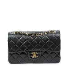 Chanel — Chanel Black Classic Double Flap 23 Shoulder Bag Quilted Lambskin Leather — Handbag — resale