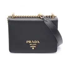 Prada — Prada Saffiano Shoulder Bag Leather Black — Handbag — resale