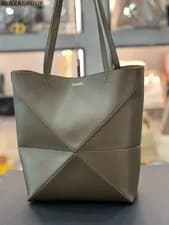 Loewe Puzzle Fold Leather Tote Shoulder Handbag For Women
