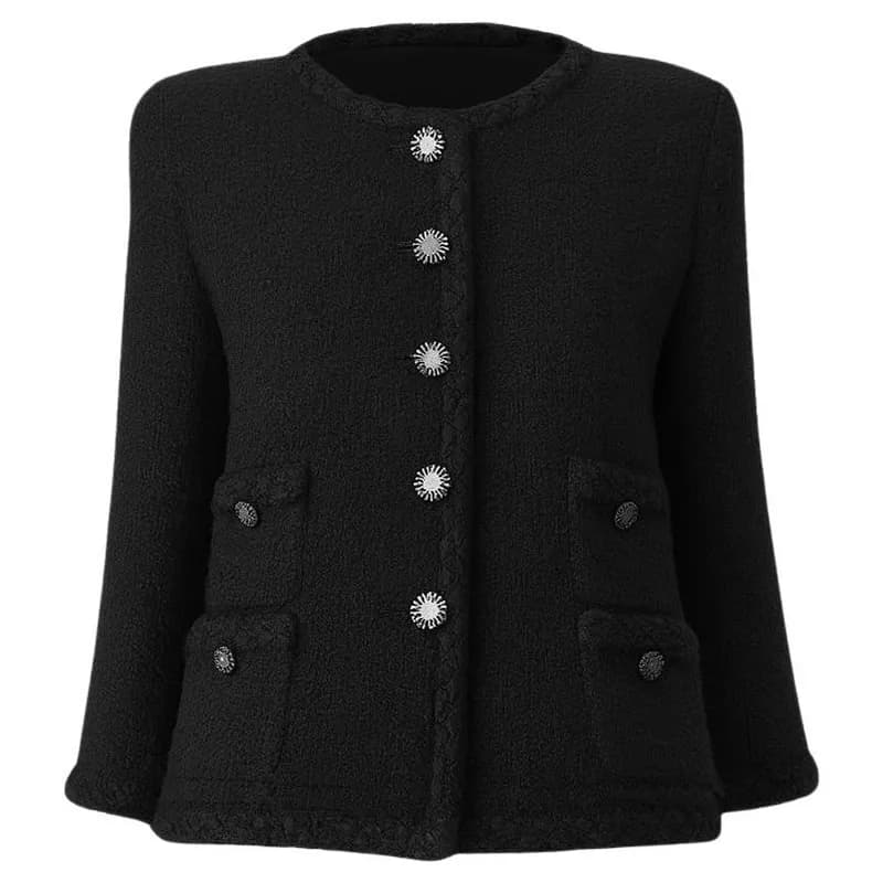 Chanel — Chanel Legendary Icon of Icons Black Tweed Jacket — Designer Shoe — resale