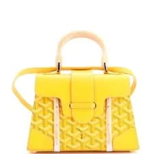 Goyard Structured Saigon Top Handle Bag Coated Canvas with Leather Mini