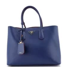 Prada — Prada Cuir Double Tote Saffiano Leather Medium — Handbag — resale