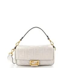 Fendi — Fendi Baguette NM Bag Zucca Embossed Leather Medium — Handbag — resale