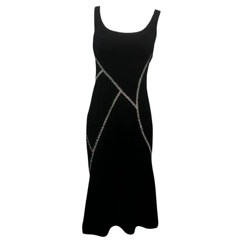 Alexander McQueen — Alexander McQueen Black Cocktail Dress with Anatomical Seamwork (Old BS 2004) — Designer Shoe — resale