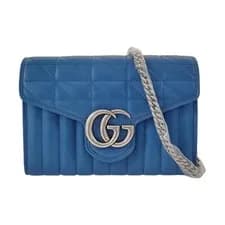 Gucci — GUCCI GG Marmont Mini bags Leather Blue Free Shipping | Duties Paid — Handbag — resale