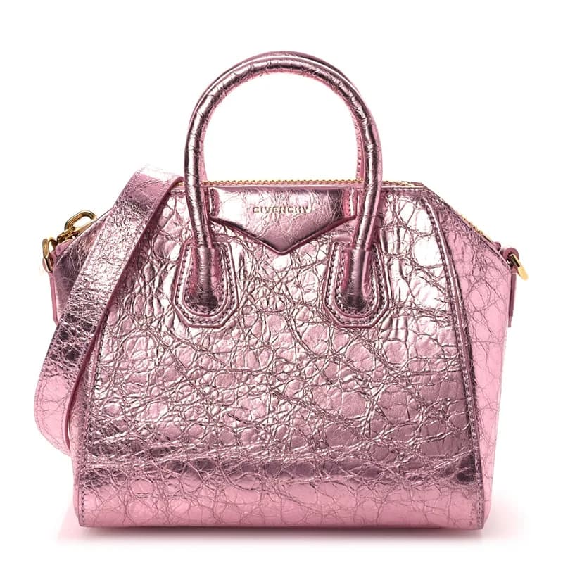 Givenchy — Laminated Lambskin Mini Antigona Silk Pink — Handbag — resale