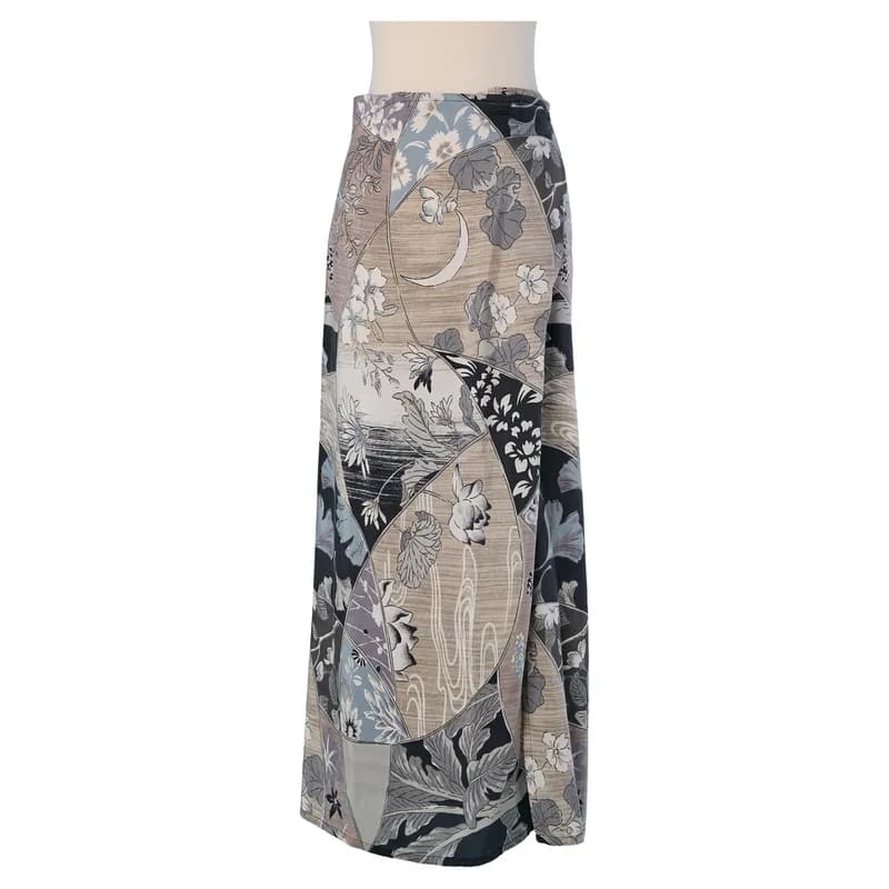 Kenzo — Silk Printed Wrap Skirt — Designer Shoe — resale